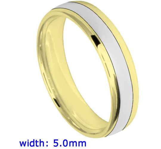 5mm Oval Court Medium Two Tone Plain Wedding Ring | C640B02G  5209 WCBM